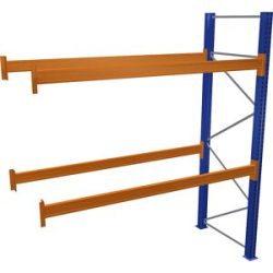 Palettenregal, blau/orange, HxBxT 3000 x 2700 x 1100 mm, Fachlast 3072 kg, Anbauregal SCHULTE