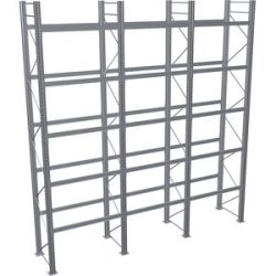 Palettenregal, feuerverzinkt, HxBxT 6000 x 5965 x 1100 mm, 5 Fachebenen, Komplettregal SCHULTE