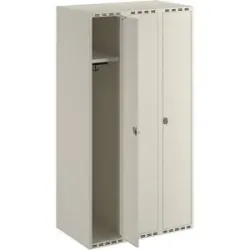 kaiserkraft Spind Fydor, 3 Abteile, weiß, B 900 mm, flache Dachform, Vorhängeschloss