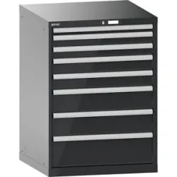 Schubladenschrank, mit Akkuladefunktion, BxTxH 717 x 725 x 1000 mm, 8 Schubladen, 1 x 230V, anthrazitgrau, CH LISTA