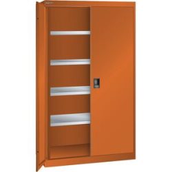 ESD-Schwerlastschrank, H 1950 mm, 4 Fachböden, BxT 1100 x 641 mm, orange LISTA