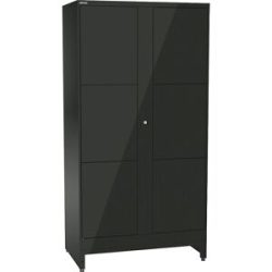 E-Multicabinet Fächerschrank, Erweiterungsmodul, HxBxT 1970 x 1000 x 580 mm, 2 x 3 Fächer, schwarz LISTA