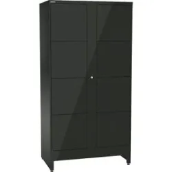 E-Multicabinet Fächerschrank, Erweiterungsmodul, HxBxT 1970 x 1000 x 580 mm, 2 x 4 Fächer, schwarz LISTA