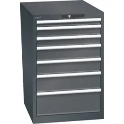 ESD-Schubladenschrank, BxTxH 564 x 725 x 850 mm, 7 Schubladen, Traglast 75 kg, anthrazitgrau LISTA