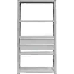 Schubladen-Set, 2 Schubladen, pulverbeschichtet, BxT 1000 x 600 mm, Traglast 60 kg, Einbauhöhe 350 mm eurokraft pro
