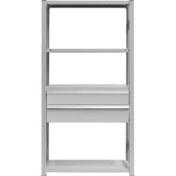 Schubladen-Set, 2 Schubladen, pulverbeschichtet, BxT 1300 x 600 mm, Traglast 60 kg, Einbauhöhe 400 mm eurokraft pro
