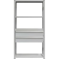 Schubladen-Set, 2 Schubladen, pulverbeschichtet, BxT 1000 x 500 mm, Traglast 60 kg, Einbauhöhe 450 mm eurokraft pro