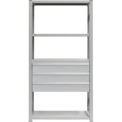 Schubladen-Set, 3 Schubladen, pulverbeschichtet, BxT 750 x 500 mm, Traglast 60 kg, Einbauhöhe 500 mm eurokraft pro