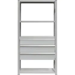 Schubladen-Set, 3 Schubladen, pulverbeschichtet, BxT 1000 x 600 mm, Traglast 60 kg, Einbauhöhe 600 mm eurokraft pro