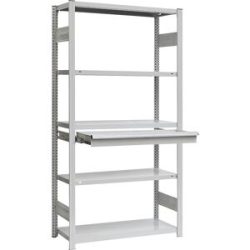 Einzelschublade, aus Stahl, HxBxT 200 x 1300 x 400 mm, ohne Schloss, lichtgrau eurokraft pro