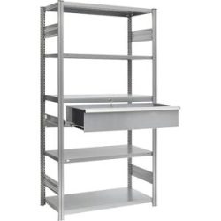 Einzelschublade, aus Stahl, HxBxT 100 x 1300 x 600 mm, mit Schloss, verzinkt eurokraft pro