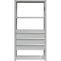 Schubladen-Set, 3 Schubladen, pulverbeschichtet, BxT 1000 x 400 mm, Traglast 50 kg, Einbauhöhe 650 mm eurokraft pro