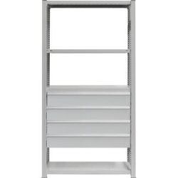 Schubladen-Set, 4 Schubladen, pulverbeschichtet, BxT 1300 x 500 mm, Traglast 60 kg, Einbauhöhe 650 mm eurokraft pro