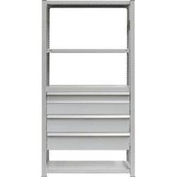 Schubladen-Set, 4 Schubladen, pulverbeschichtet, BxT 1300 x 400 mm, Traglast 50 kg, Einbauhöhe 700 mm eurokraft pro