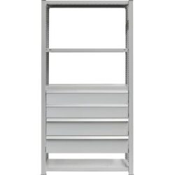 Schubladen-Set, 4 Schubladen, pulverbeschichtet, BxT 1300 x 500 mm, Traglast 60 kg, Einbauhöhe 750 mm eurokraft pro