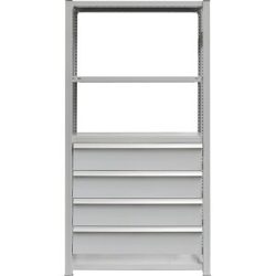 Schubladen-Set, 4 Schubladen, pulverbeschichtet, BxT 1000 x 400 mm, Traglast 50 kg, Einbauhöhe 850 mm eurokraft pro