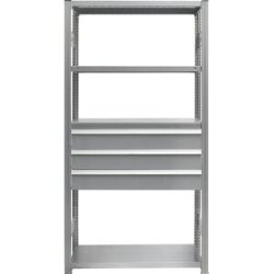 Schubladen-Set, 3 Schubladen, verzinkt, BxT 1000 x 500 mm, Traglast 60 kg, Einbauhöhe 500 mm eurokraft pro