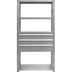 Schubladen-Set, 3 Schubladen, verzinkt, BxT 1300 x 400 mm, Traglast 50 kg, Einbauhöhe 550 mm eurokraft pro
