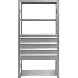 Schubladen-Set, 4 Schubladen, verzinkt, BxT 1300 x 600 mm, Traglast 60 kg, Einbauhöhe 650 mm eurokraft pro