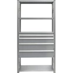 Schubladen-Set, 4 Schubladen, verzinkt, BxT 1300 x 500 mm, Traglast 60 kg, Einbauhöhe 700 mm eurokraft pro