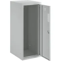 Kombi-Schließfachschrank Amsterdam, Einzelmodul, lichtgrau, Breite 400 mm, Drehriegel eurokraft basic