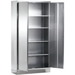 kaiserkraft Edelstahl-Mehrzweckschrank, 4 Fachböden, HxBxT 1950 x 1000 x 400 mm