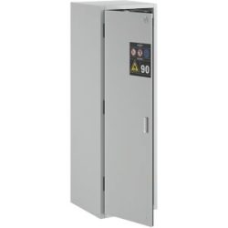 Feuerbeständiger Gefahrstoffschrank Typ 90, 1-türig, Außen-HxBxT 1968 x 600 x 615 mm, grau, pulverbeschichtet asecos
