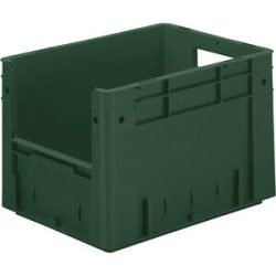 kaiserkraft Euro-Stapelbehälter mit Eingriff, Volumen 23,3 l, LxBxH 400 x 300 x 270 mm, VE 4 Stk, grün