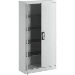 Stahlschrank mit Flügeltüren, HxBxT 1950 x 1000 x 420 mm, lichtgrau C+P