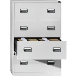 Hängeregistraturschrank, 2-bahnig, 4 Schübe, lichtgrau eurokraft basic