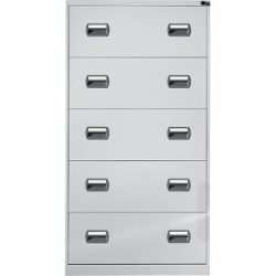 Hängeregistraturschrank, 2-bahnig, 5 Schübe, lichtgrau eurokraft basic