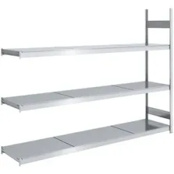 Großfach-Steckregal mit Stahlböden, Höhe 2000 mm, Fachbodenbreite 2500 mm, Fachbodentiefe 600 mm, Anbauregal hofe
