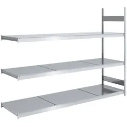 Großfach-Steckregal mit Stahlböden, Höhe 2000 mm, Fachbodenbreite 2500 mm, Fachbodentiefe 800 mm, Anbauregal hofe