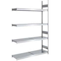Großfach-Steckregal mit Stahlböden, Höhe 2500 mm, Fachbodenbreite 1500 mm, Fachbodentiefe 500 mm, Anbauregal hofe