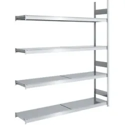 Großfach-Steckregal mit Stahlböden, Höhe 2500 mm, Fachbodenbreite 2000 mm, Fachbodentiefe 500 mm, Anbauregal hofe