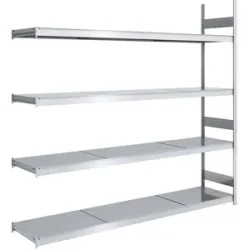 Großfach-Steckregal mit Stahlböden, Höhe 2500 mm, Fachbodenbreite 2500 mm, Fachbodentiefe 600 mm, Anbauregal hofe