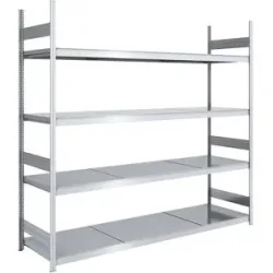 Großfach-Steckregal mit Stahlböden, Höhe 2500 mm, Fachbodenbreite 2500 mm, Fachbodentiefe 800 mm, Grundregal hofe