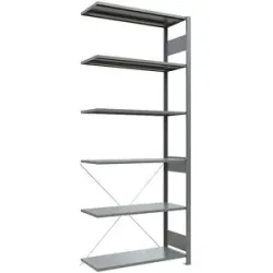 Steckregal, einreihig, Fachboden-BxT 1000 x 400 mm, verzinkt, Höhe 2500 mm, Anbauregal eurokraft pro