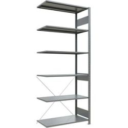 Steckregal, einreihig, Fachboden-BxT 1000 x 500 mm, verzinkt, Höhe 2500 mm, Anbauregal eurokraft pro