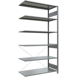 Steckregal, einreihig, Fachboden-BxT 1300 x 600 mm, verzinkt, Höhe 2500 mm, Anbauregal eurokraft pro