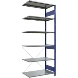 Steckregal, einreihig, Fachboden-BxT 1000 x 600 mm, blau, Höhe 2500 mm, Anbauregal eurokraft pro