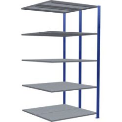 Steckregal, doppelreihig, Fachboden-BxT 1300 x (2 x 500) mm, blau, Höhe 2000 mm, Anbauregal eurokraft pro