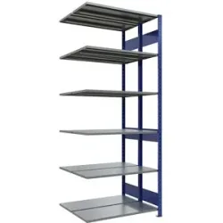 Steckregal, doppelreihig, Fachboden-BxT 1000 x (2 x 400) mm, blau, Höhe 2500 mm, Anbauregal eurokraft pro