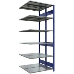 Steckregal, doppelreihig, Fachboden-BxT 1000 x (2 x 500) mm, blau, Höhe 2500 mm, Anbauregal eurokraft pro