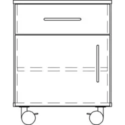 kaiserkraft Labor-Unterschrank, niedrig, 1 Schublade, 1 Tür, 1 Boden, Breite 536 mm