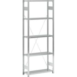 Fachboden-Steckregal, verzinkt, einseitig, Regalhöhe 2350 mm, Fachbodenbreite 965 mm, Grundregal, Fachbodentiefe 350 mm eurokraft pro