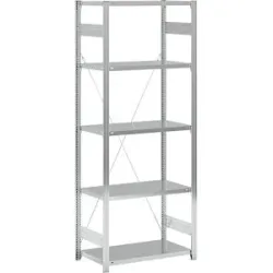 Fachboden-Steckregal, verzinkt, einseitig, Regalhöhe 2350 mm, Fachbodenbreite 965 mm, Grundregal, Fachbodentiefe 550 mm eurokraft pro