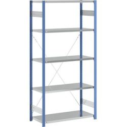 Fachboden-Steckregal, blau / verzinkt, Regalhöhe 2350 mm, Fachbodenbreite 1215 mm, Grundregal, Fachbodentiefe 550 mm eurokraft pro