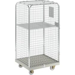 kaiserkraft Rollbehälter SAFE, HxBxT 1550 x 720 x 810 mm, Rollplatte grau