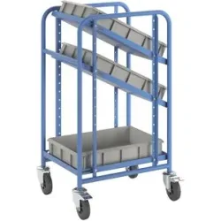 Eurokasten-Etagenwagen, mit 3 Kästen, LxBxH 485 x 620 x 1100 mm eurokraft pro